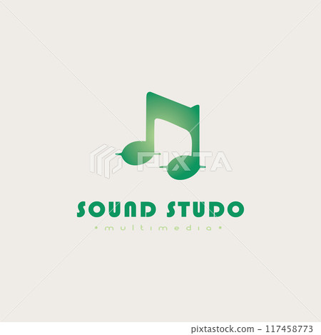 Music logo icon vector illustration Music Notes with Line Art Style for Chord Choir Concert or Song Sing Musical Symphony Sheet logo design 117458773