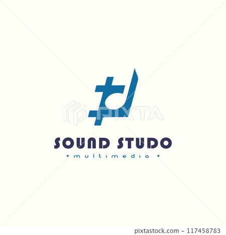 Music logo icon vector illustration Music Notes with Line Art Style for Chord Choir Concert or Song Sing Musical Symphony Sheet logo design 117458783