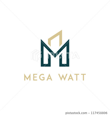 MW Architects Logo  M W Letter and Architects Modern Logotype  117458806