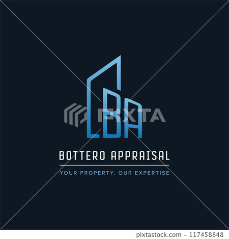 B A Logo BA Letter modern Design Vector with blue and silver gradient color. BA logo design. Vector illustration modern B A Logo BA Letter modern Design Vector with blue and silver gradient color. BA logo design. Vector illustration modern 117458848