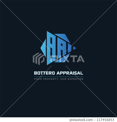 B A Logo BA Letter modern Design Vector with blue and silver gradient color. BA logo design. Vector illustration modern 117458853