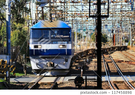 EF210型機車“ Momotaro”拖曳的集裝箱貨運列車 EF210型機車“ Momotaro”拖曳的集裝箱貨運列車 117458898