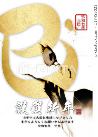 2025新年賀卡,新年賀卡,簡單,明信片 117459022