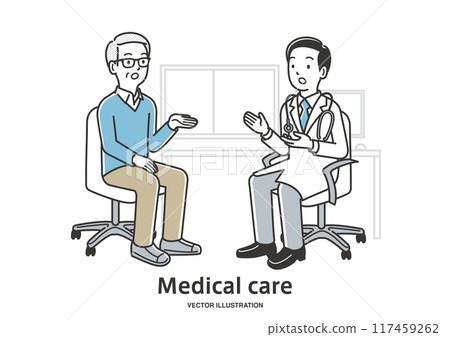 Senior man being examined by a male doctor 117459262