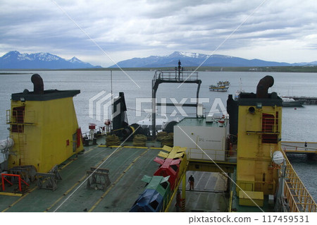 Ferry in patagonia  Puerto Natales 117459531