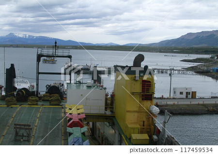 Ferry in patagonia  Puerto Natales 117459534