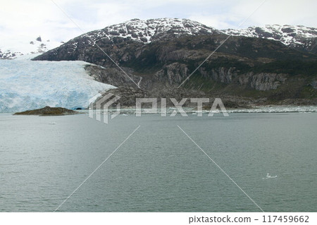 Glaciers in patagonia from ferry from Puerto Natales 117459662