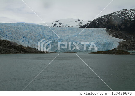 Glaciers in patagonia from ferry from Puerto Natales 117459676