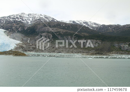 Glaciers in patagonia from ferry from Puerto Natales 117459678