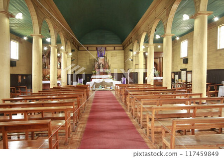 Woodend churches on Island of Chiloe Chile 117459849