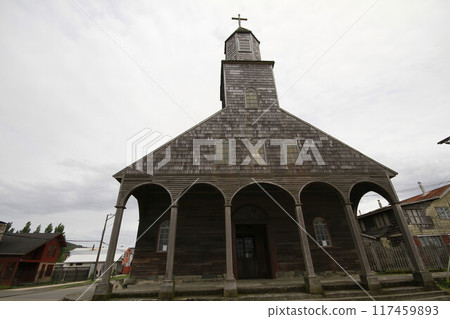 Woodend churches on Island of Chiloe Chile 117459893
