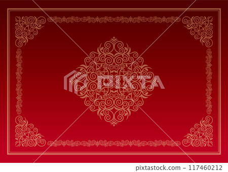 Classic, elegant and gorgeous decorative frame, gradient red 117460212