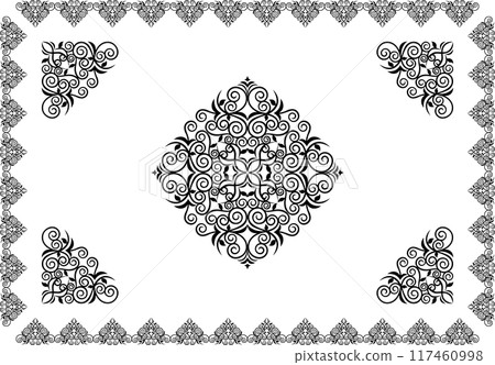 Classic, elegant and gorgeous decorative frame, monochrome black 117460998