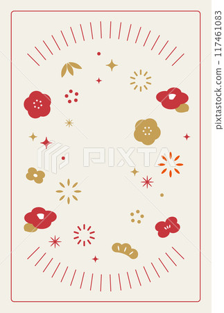 簡單的新年賀卡插畫 117461083