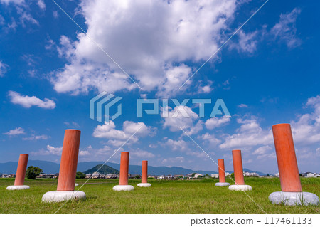 奈良縣橛原市、藤原宮遺址及盛夏的Unebi山 117461133