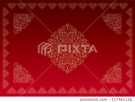 Classic, elegant and gorgeous decorative frame, gradient red 117461138