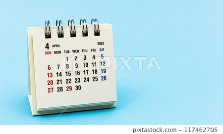 Simple calendar for April 2025 Desk calendar 117462705