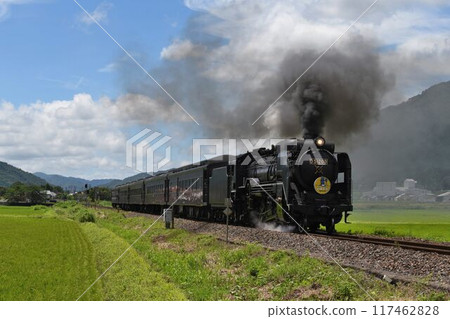 SL Yamaguchi train departs from Jifuku Station on the JR Yamaguchi Line SL Yamaguchi train departs from Jifuku Station on the JR Yamaguchi Line 117462828