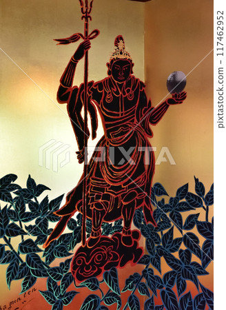 Reigen-in Temple - Bishamonten on a folding screen Reigen-in Temple - Bishamonten on a folding screen 117462952