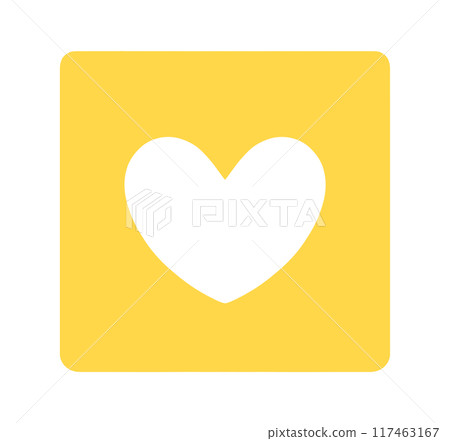 Simple yellow heart symbol Simple yellow heart symbol 117463167