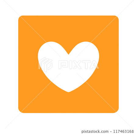 Simple orange heart symbol Simple orange heart symbol 117463168