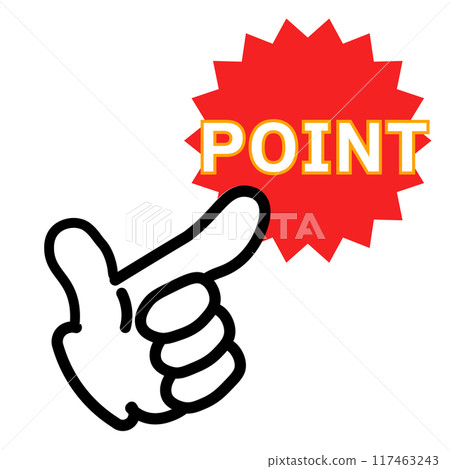 Hand and pointing icon illustration to convey a point Hand and pointing icon illustration to convey a point 117463243