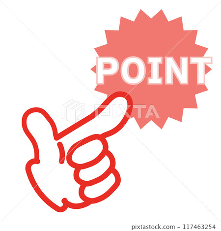 Hand and pointing icon illustration to convey a point Hand and pointing icon illustration to convey a point 117463254