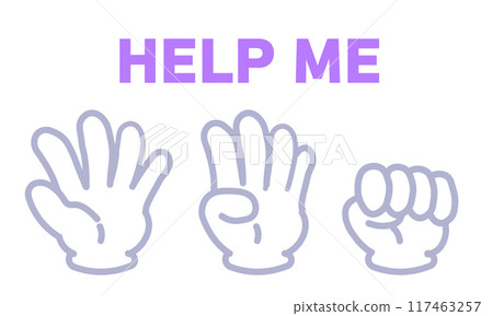 尋求幫助的手勢圖解 117463257