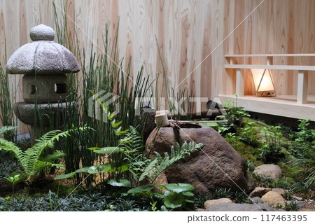 Japanese style courtyard Japanese style courtyard 117463395