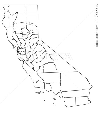 Map of San Francisco County in California state on white background. single County map highlighted by black colour on California map. UNITED STATES, US 117463549
