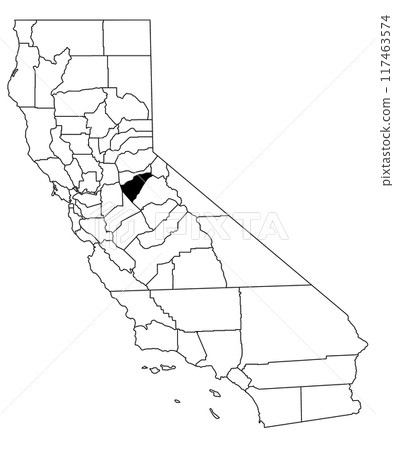 Map of calaveras County in California state on white background. single County map highlighted by black colour on California map. UNITED STATES, US Map of calaveras County in California state on white background. single County map highlighted by black colour on California map. UNITED STATES, US 117463574