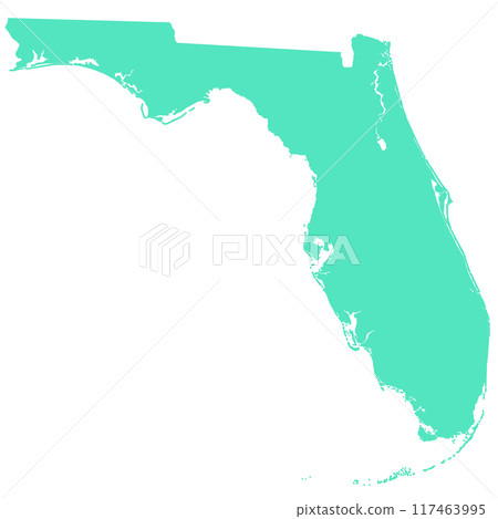 Florida administrative map. Florida with color, blank Map, empty map of Florida 117463995