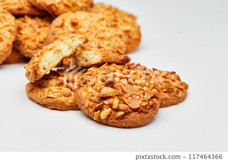 Crunchy almond cookies, freshly baked and ready to satisfy your sweet cravings Crunchy almond cookies, freshly baked and ready to satisfy your sweet cravings 117464366