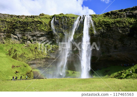 Seljalandsfoss waterfall in Iceland in summer 117465563