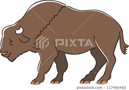 Hand drawn american bison illustration Hand drawn american bison illustration 117466488