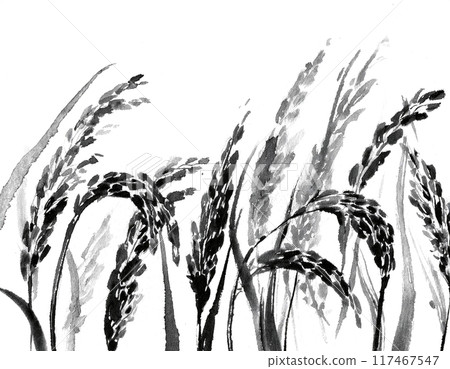 Rice - Watercolor illustration of rice - AI generated image Rice - Watercolor illustration of rice - AI generated image 117467547