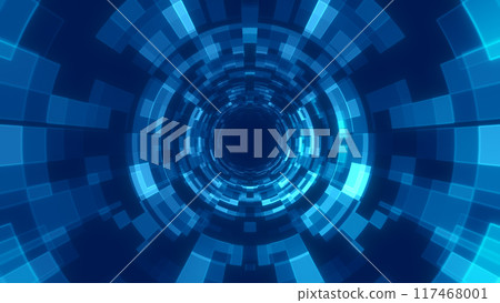 Tunnel-shaped digital, cyberspace image background 117468001