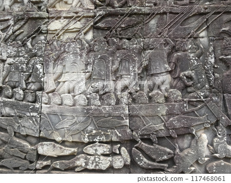 【柬埔寨】吳哥城-巴戎寺第一迴廊浮雕(暹粒) 【柬埔寨】吳哥城-巴戎寺第一迴廊浮雕(暹粒) 117468061