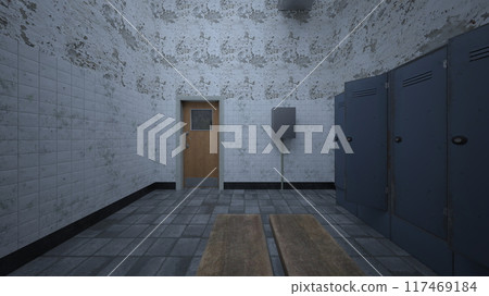 Dimly lit dining kitchen 117469184