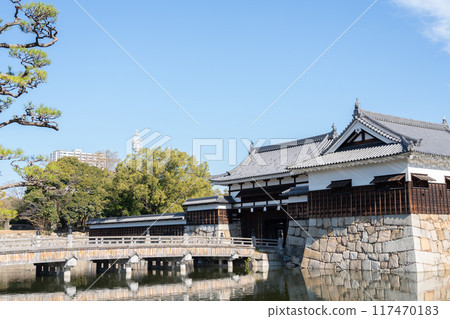 Hiroshima castle park in Hiroshima, Japan Hiroshima castle park in Hiroshima, Japan 117470183