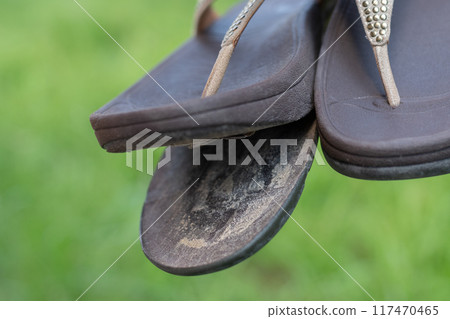 Sandals with torn soles Sandals with torn soles 117470465