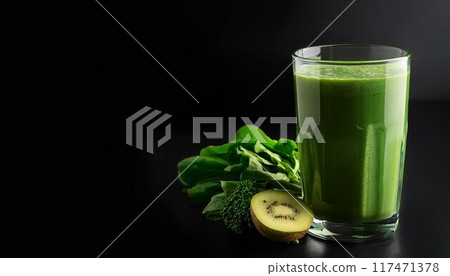 Green smoothie and copy space 117471378