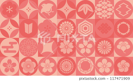 Japanese Icon Set (Background/Wallpaper) Pink 117471909