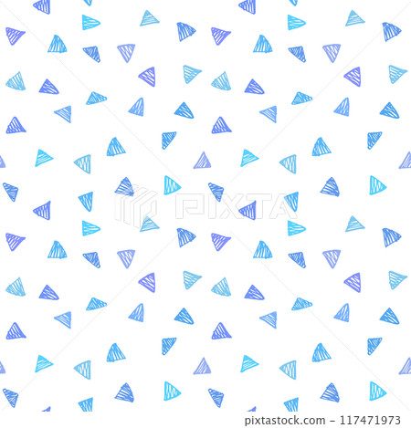 Doodle-style triangle seamless pattern (blue) 117471973