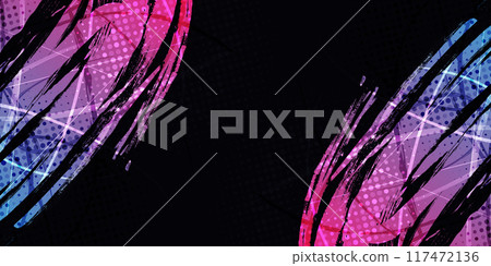 Abstract Background with Red and Blue Gradient Brush Texture and Halftone Effect. Grunge Sport Background, for Event Banner or Poster Design Abstract Background with Red and Blue Gradient Brush Texture and Halftone Effect. Grunge Sport Background, for Event Banner or Poster Design 117472136