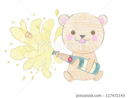 拿著香檳的泰迪熊 117472143