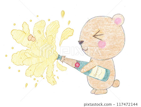 拿著香檳的泰迪熊 117472144