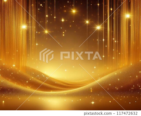Sparkling gold curtains 117472632