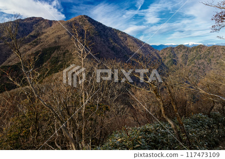 A view of Mt. Amegatake, the Southern Alps, Mt. Arakawa and Mt. Akaishi from Mt. Ryugatake and Hashiashi Pass A view of Mt. Amegatake, the Southern Alps, Mt. Arakawa and Mt. Akaishi from Mt. Ryugatake and Hashiashi Pass 117473109
