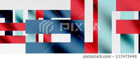 Colorful squares, lines minimal abstract background. Vector Illustration For Wallpaper, Banner, Background, Card, Book Illustration, landing page 117473448